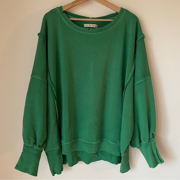 NEW Free People We The Free Camden Sweatshirt In Kelly Green - Picture 10 of 13